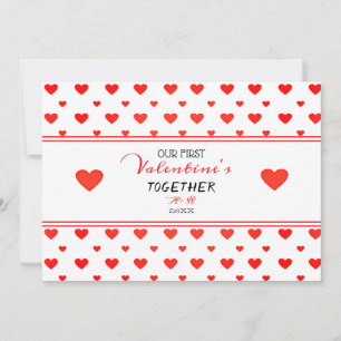 Erster gemeinsamer Valentinstag Rote Herzen Foto Feiertagskarte