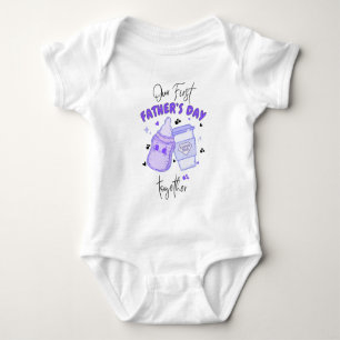 Erster gemeinsamer Vatertag Passendes Outfit/Lila Baby Strampler