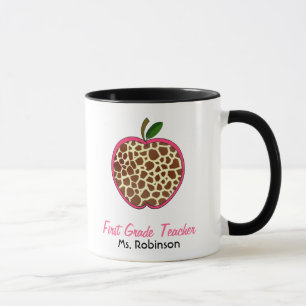 Erster Grad-Lehrer-Tasse - Giraffen-Druck Apple Tasse