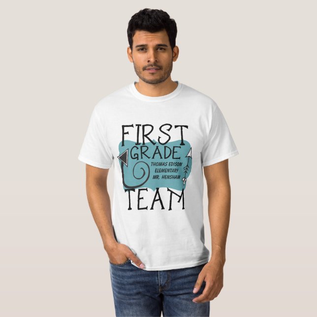 Erster Grad-Team-Lehrer-personalisierter T - Shirt (Vorne ganz)