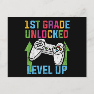 Erster Grade Lehrer Kids Crew Gamer Postkarte
