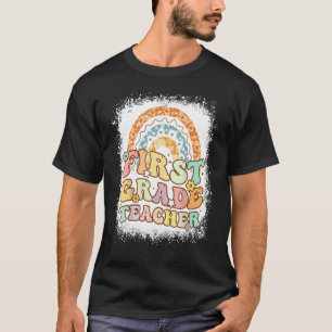 Erster Grade Lehrer Retro Groovy 1. Klasse Lehrer T-Shirt
