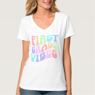 Erster Grade Vibes - Farbenfrohe Erde Zurück zur S T-Shirt
