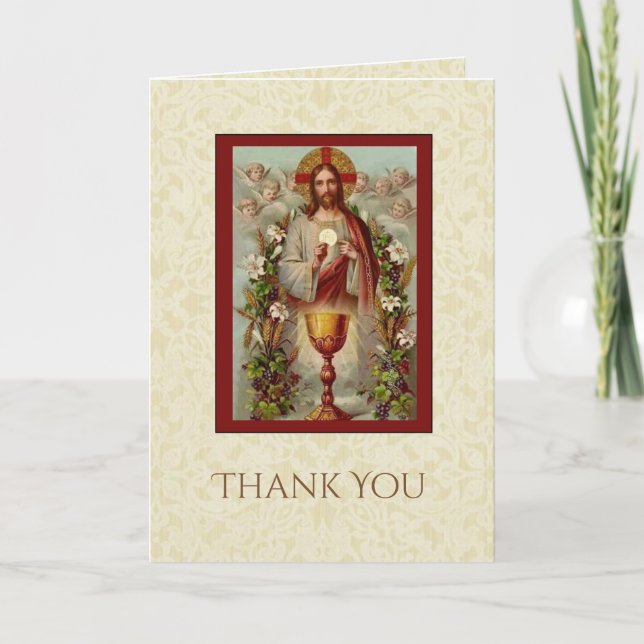 Erster Heiliger Kommunion Katholischer Jesus danke (Vorderseite)