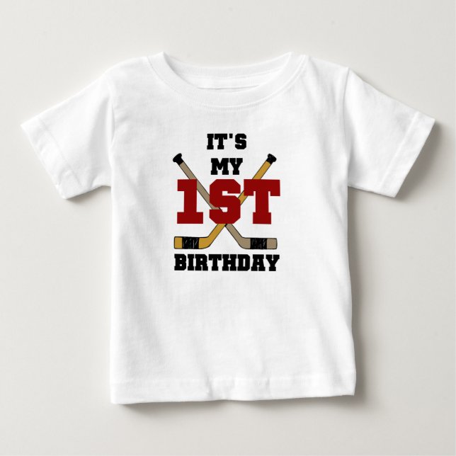 Erster Hockey-Geburtstag Baby T-shirt (Vorderseite)