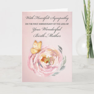Erster Jahrestag des Verlustmutterschmetterlings Karte