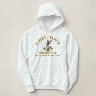 Erster Kamerad personifizieren es GROSSER Anker Bestickter Hoodie