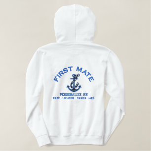 Erster Kamerad personifizieren es GROSSER Anker Bestickter Hoodie