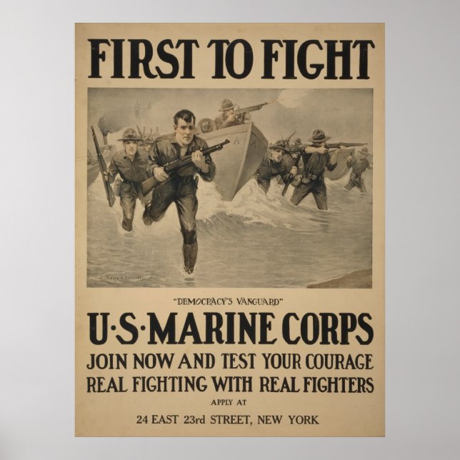 Erster Kampf - US-Marine Corps Poster (Vorne)