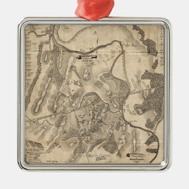Erster Kampf von Stier-Lauf - ziviler Krieg Silbernes Ornament (Vorne)