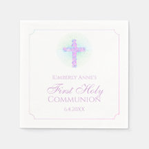 Erster Kommunalkreuz-Lavendel Mit Monogramm