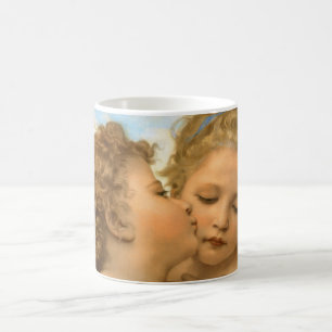 Erster Kuss (Engelsdetail) von Bouguereau Kaffeetasse