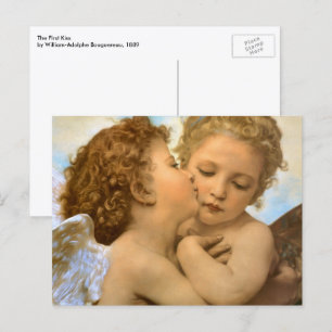 Erster Kuss (Engelsdetail) von Bouguereau Postkarte