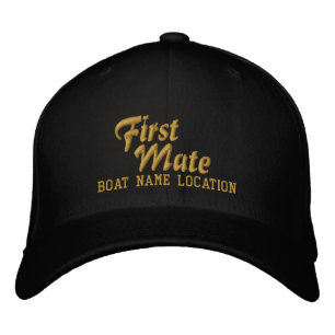 ERSTER MAAT Anpassbarer Bootsname Ihr Name Bestickte Kappe