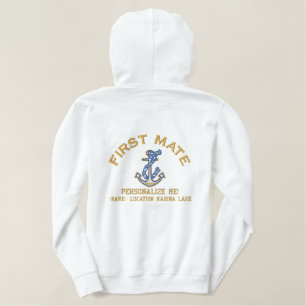 Erster Maat Personalisieren Sie es GROßER Anker Be Bestickter Hoodie