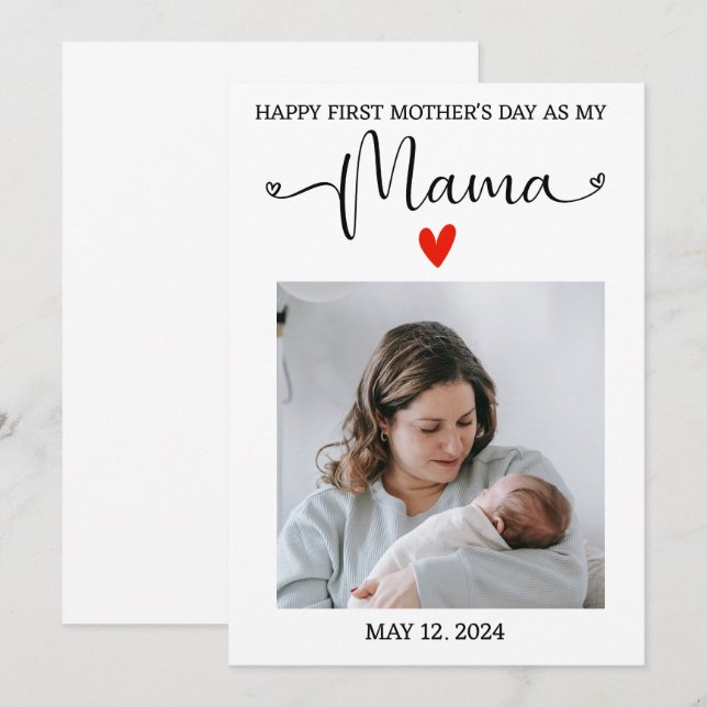 Erster Muttertag 2025 Karte für Junge Mutter (Vorne/Hinten)