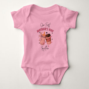 Erster Muttertag 2025 / Rosa passendes Outfit Baby Strampler