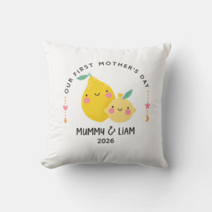 Erster Muttertag 2026 Süße Zitrone Mama & Baby Kissen