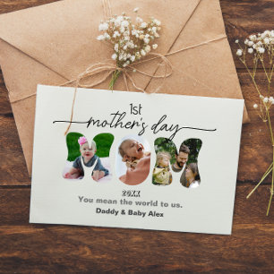 Erster Muttertag 3 Fotos Collage Mom ausgeschnitte Postkarte