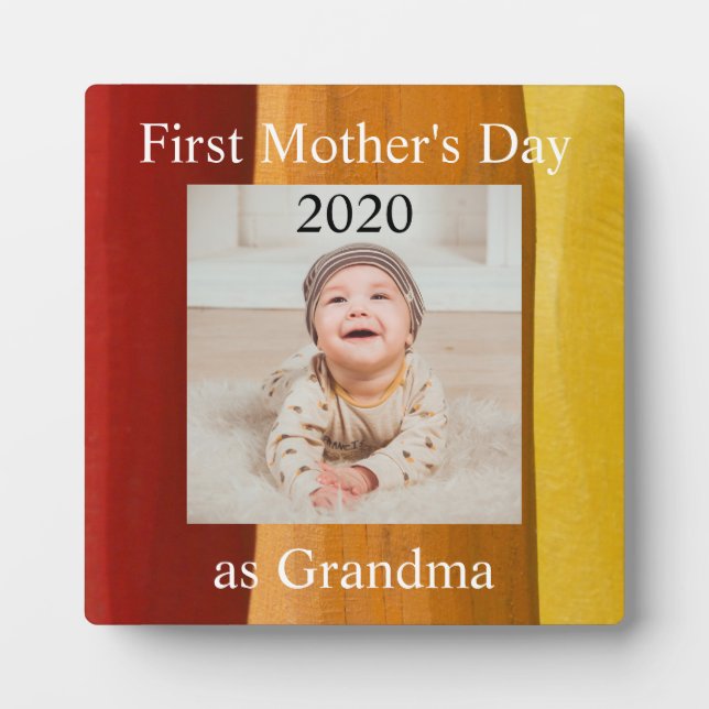 Erster Muttertag Oma Custom Foto Fotoplatte (Vorderseite)