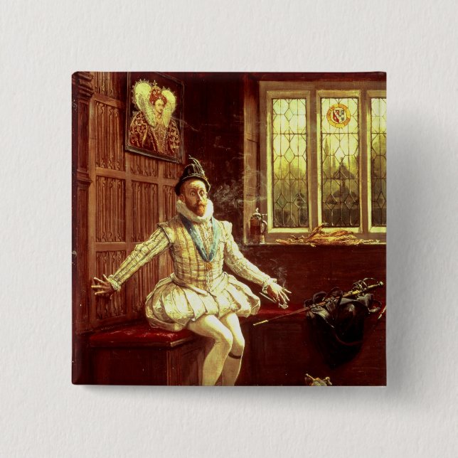 Erster Rauch Sir-Walter Raleighs Button (Vorderseite)