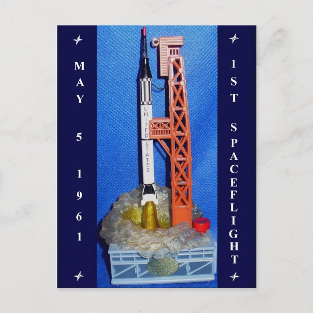 Erster Raumflug Postkarte (Vorderseite)
