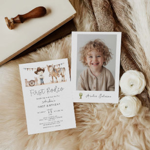 Erster Rodeo Boy Modern 1. Geburtstag Einladung