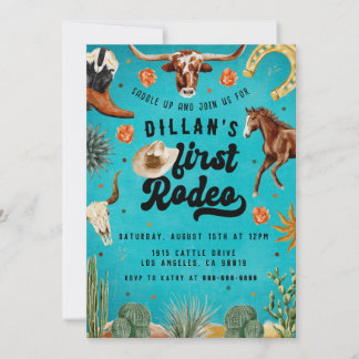Erster Rodeo Cowboy Einladung zum Geburtstag