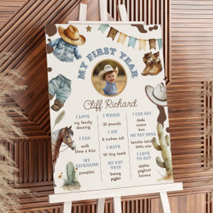 Erster Rodeo Cowboy geschlechtsneutrales Foto Mile Poster