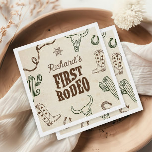 Erster Rodeo Western Junge 1. Geburtstag Serviette