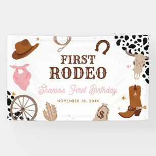 Erster Rodeo Western Wild West Girl Banner