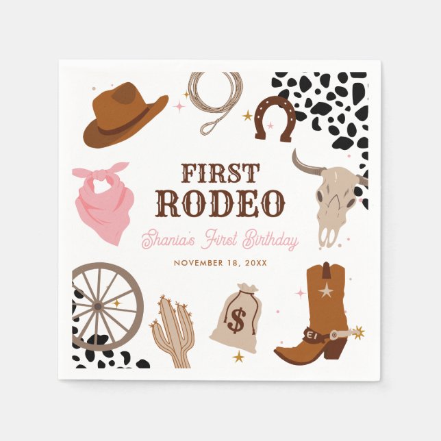 Erster Rodeo Western Wild West Girl Serviette (Vorderseite)