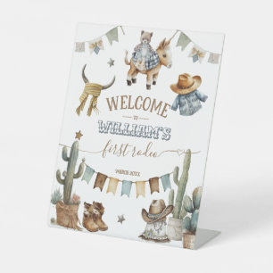 Erster Rodeo Wild West Willkommensjunge 1. Geburts Sockelschild