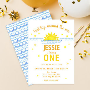 Erster Rundgang durch die Sonne - Wasserfarbe - Einladung