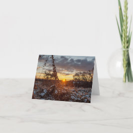 Erster Schnee an der Dämmerung