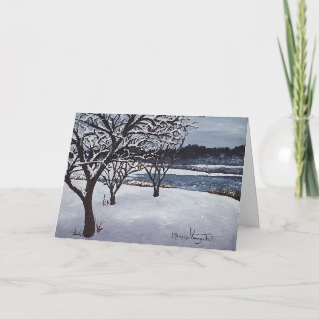 Erster Schnee an der See Winona Gruß-Karte Karte (Vorderseite)