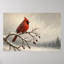 Erster Schnee Besucher Winter Kardinal