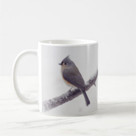 Erster Schnee - büscheliger Titmouse-Vögel Kaffeetasse