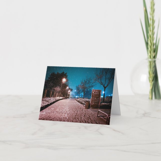 Erster Schnee Dankeskarte (Vorderseite)