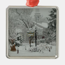Erster Schnee-Fall-Rathausplatz Woodstock, NY