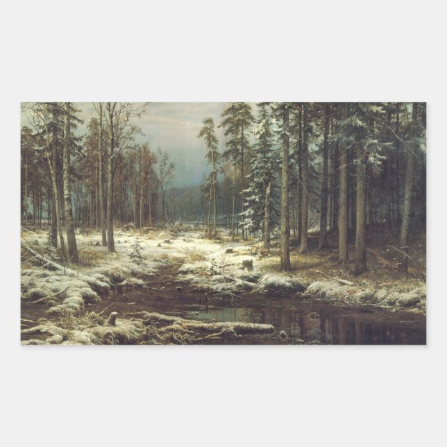 Erster Schnee Rechteckiger Aufkleber (Vorderseite)
