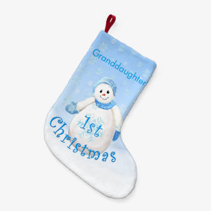 Erster Schneemann der Enkelin Weihnachts Kleiner Weihnachtsstrumpf