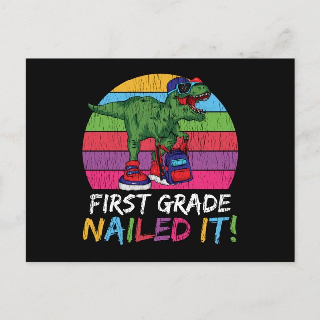Erster Schullehrer Kinder Squad Dinosaurier Postkarte (Vorderseite)