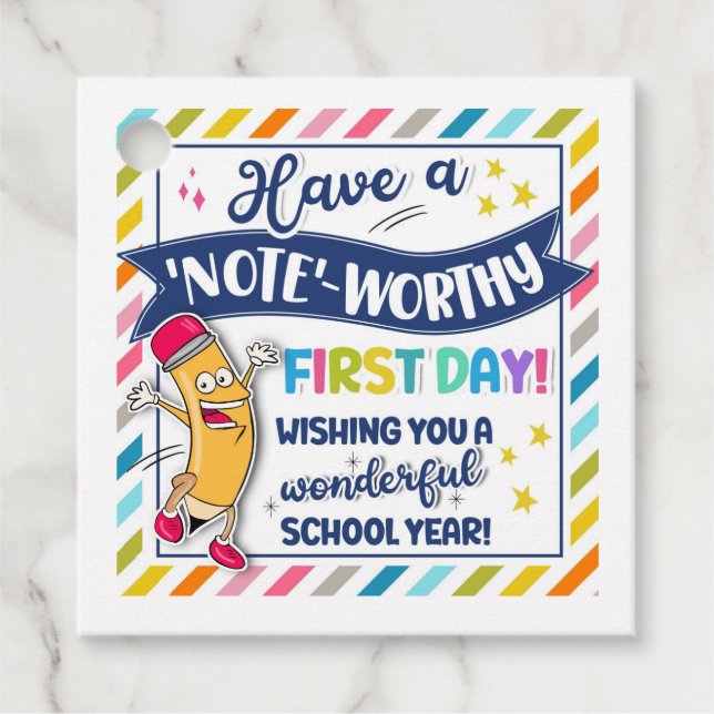 Erster SchulNotebook-Tag Geschenkanhänger (Vorderseite)
