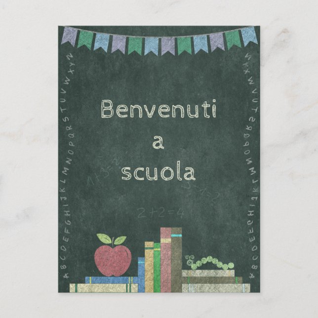 Erster Schultag | Benvenuti a scuola Postkarte (Vorderseite)