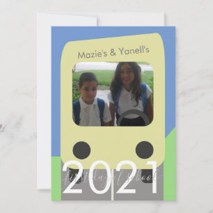 Erster Schultag Bus Skript Bruder Schwester Karte