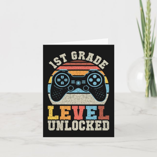Erster Schultag des ungesperrten Gamers Karte (Vorderseite)
