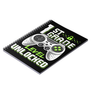 Erster Schultag des ungesperrten Gamers Notizblock
