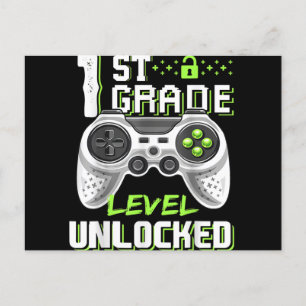 Erster Schultag des ungesperrten Gamers Postkarte