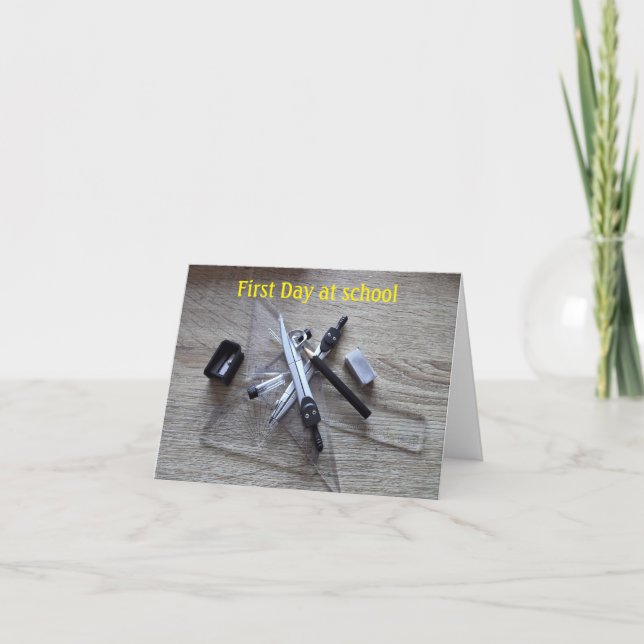 Erster Schultag Feiertagskarte (Vorderseite)